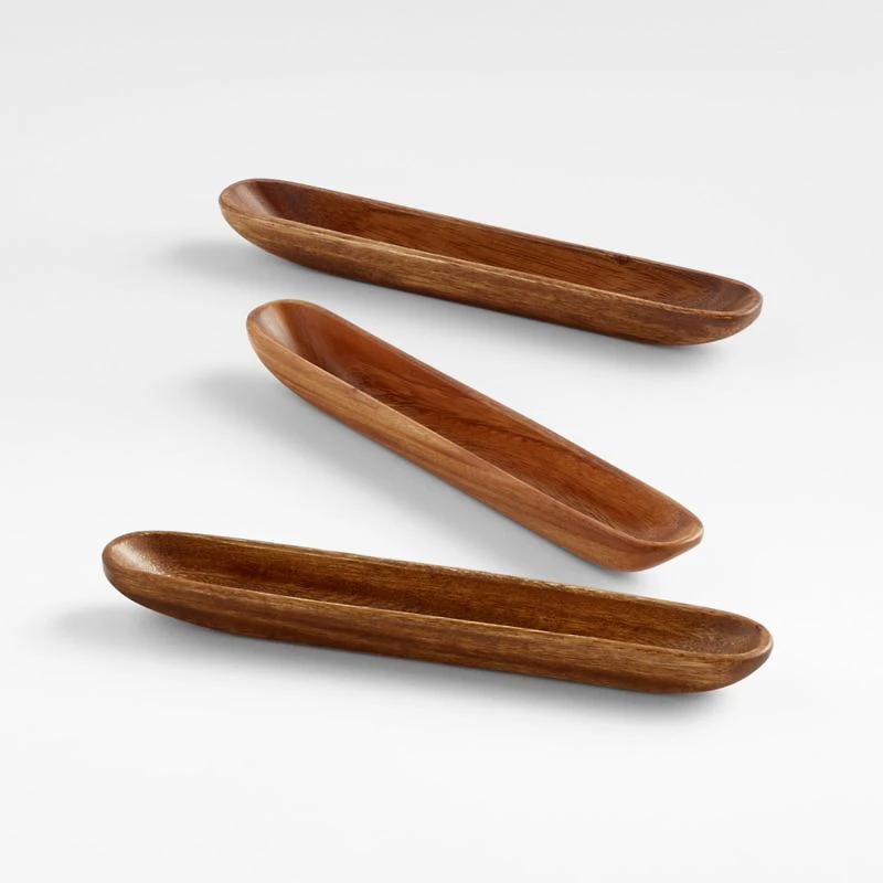 Tondo Acacia Wood Olive Boat