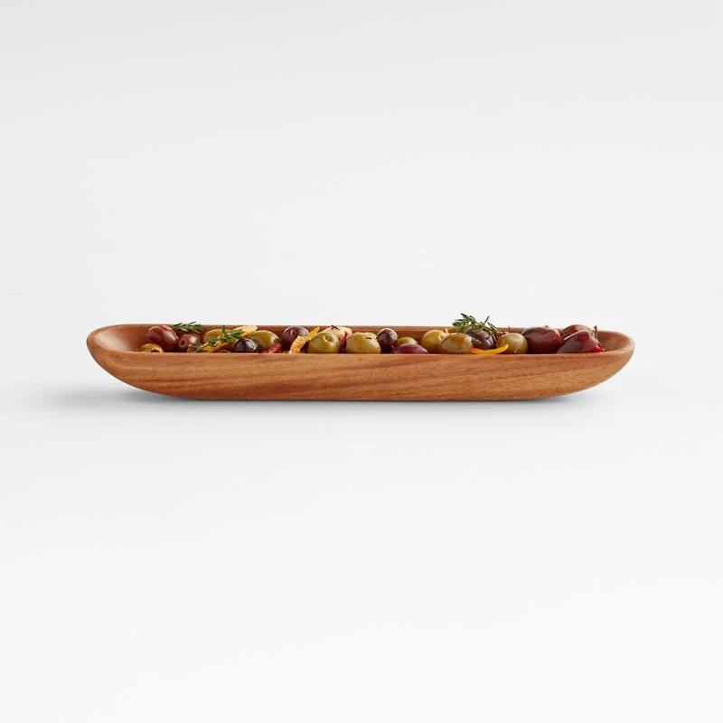 Tondo Acacia Wood Olive Boat
