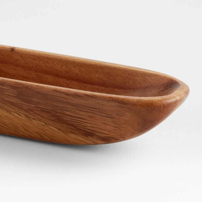 Tondo Acacia Wood Olive Boat