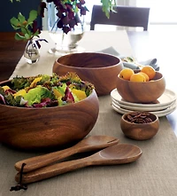 Tondo 8.5" Acacia Wood Salad Serving Bowl