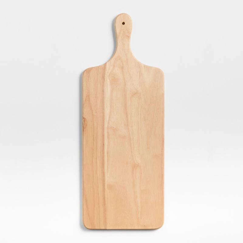 Tondo Natural Wood Paddle Serving Board with Handle