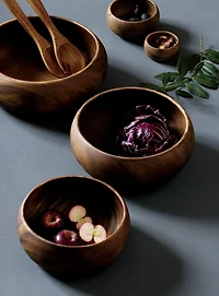 Tondo 8.5" Acacia Wood Salad Serving Bowl