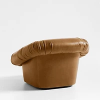 Topanga Leather Swivel Accent Chair