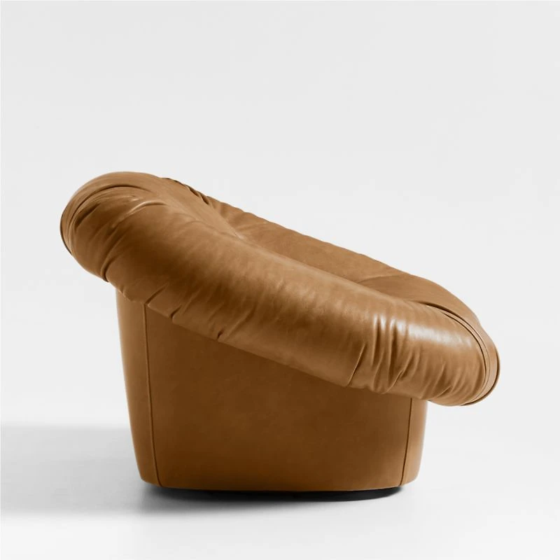 Topanga Leather Swivel Accent Chair