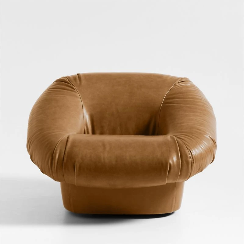 Topanga Leather Swivel Accent Chair