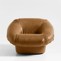 Topanga Leather Swivel Accent Chair