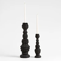 Finestra Small Black Taper Candle Holder 13"