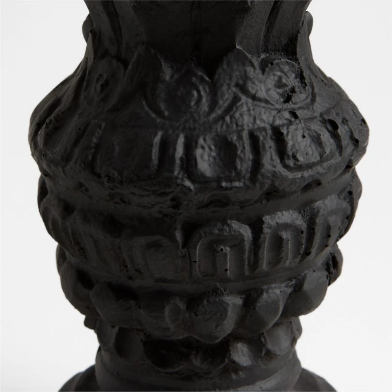 Finestra Small Black Taper Candle Holder 13"