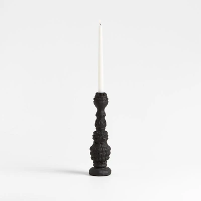 Finestra Small Black Taper Candle Holder 13"