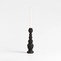 Finestra Small Black Taper Candle Holder 13"