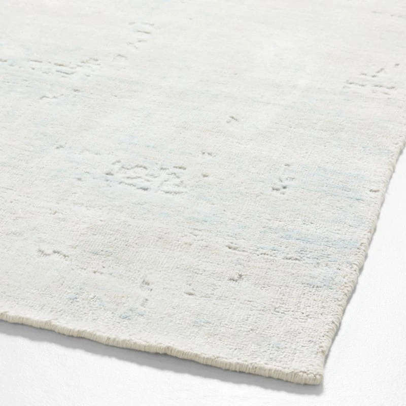 Tottori Viscose Abstract Handwoven Blue Rug Swatch 12"x18"