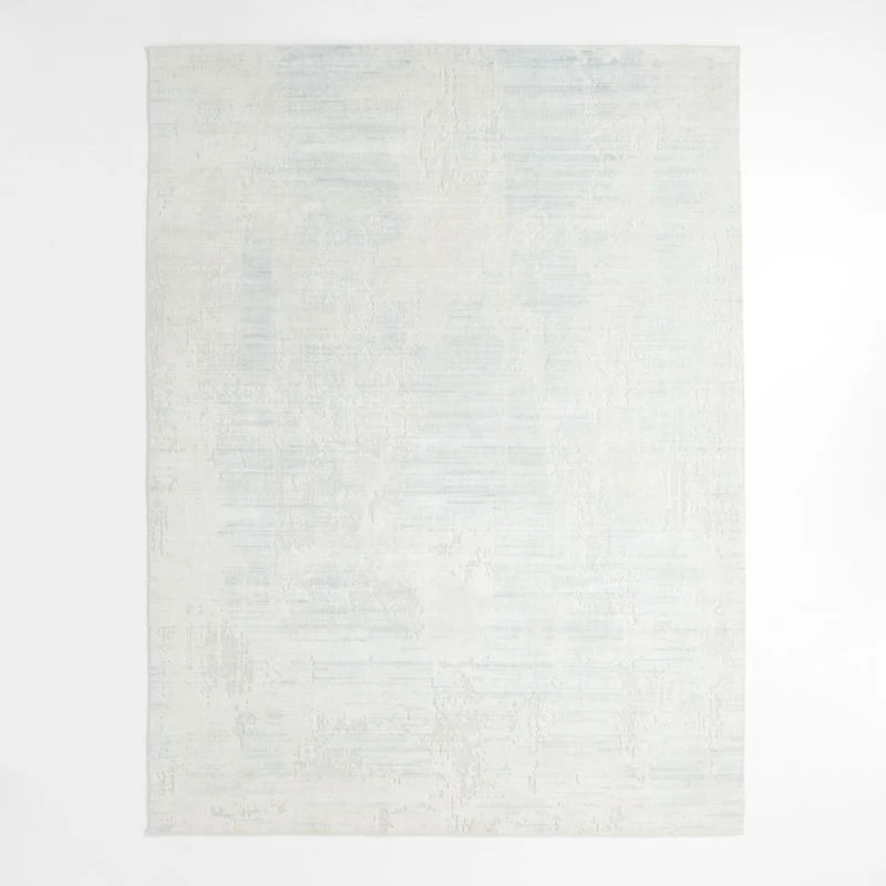 Tottori Viscose Abstract Handwoven Blue Rug Swatch 12"x18"