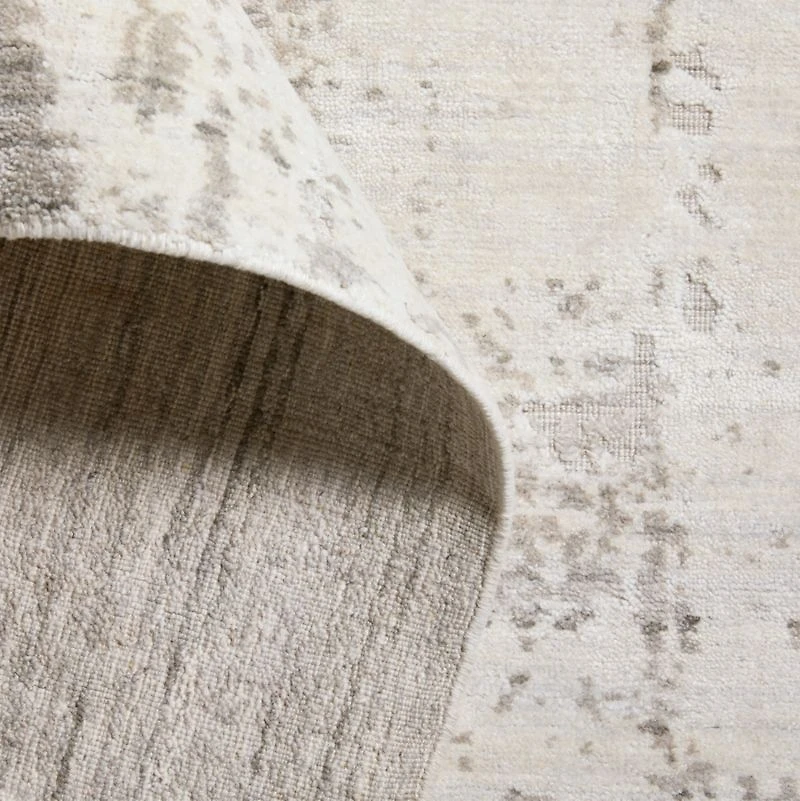 Tottori Viscose Abstract Handwoven Grey Area Rug 12'x15'