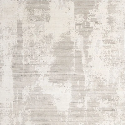 Tottori Viscose Abstract Handwoven Grey Area Rug 6'x9'