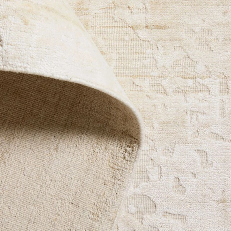 Tottori Viscose Abstract Handwoven Ivory Area Rug 9'x12'
