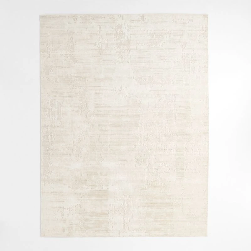 Tottori Viscose Abstract Handwoven Ivory Area Rug 9'x12'