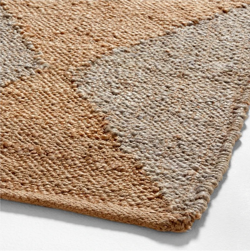 Toulon Jute Diamond Checkered Grey Area Rug 6'x9'