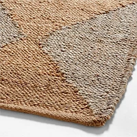 Toulon Jute Diamond Checkered Grey Area Rug 6'x9'