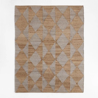 Toulon Jute Diamond Checkered Grey Area Rug 6'x9'