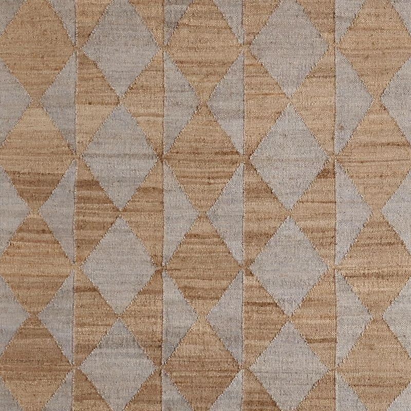 Toulon Jute Diamond Checkered Grey Area Rug 6'x9'