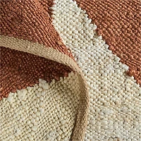 Toulon Jute Diamond Checkered Teracotta Area Rug 9'x12'