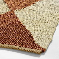 Toulon Jute Diamond Checkered Teracotta Area Rug 9'x12'