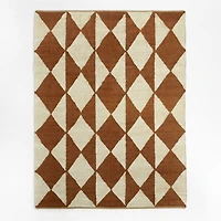 Toulon Jute Diamond Checkered Teracotta Area Rug 9'x12'