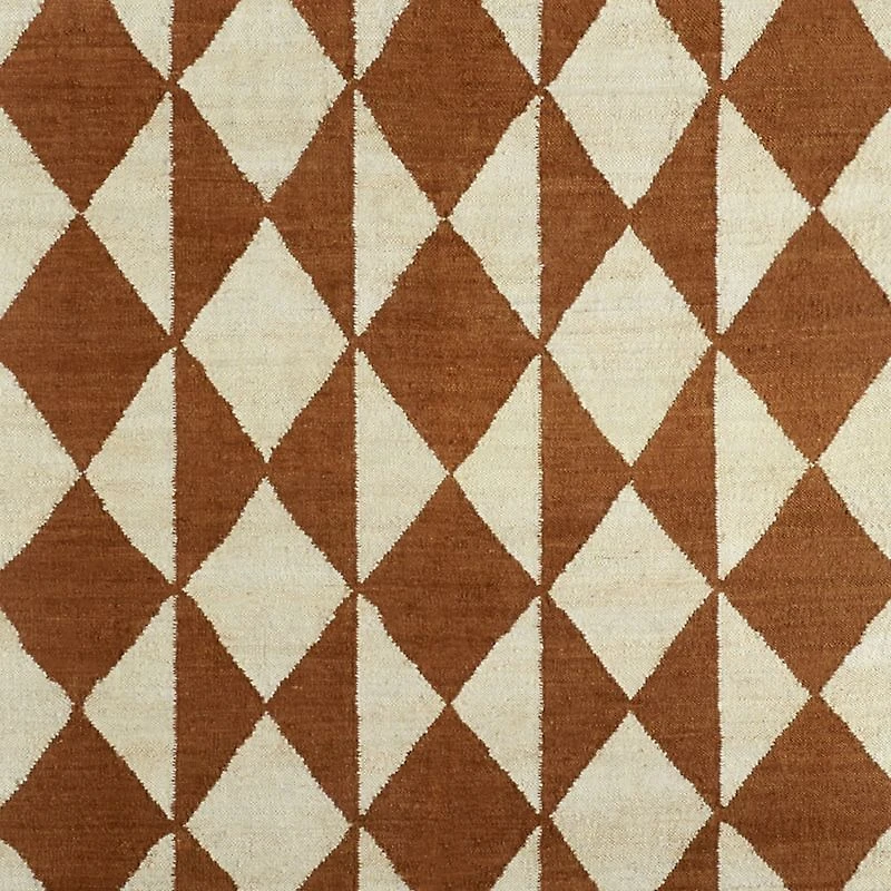 Toulon Jute Diamond Checkered Teracotta Area Rug 9'x12'