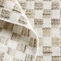 Toulouse Performance Checkered Warm Tan Area Rug 6'x9'
