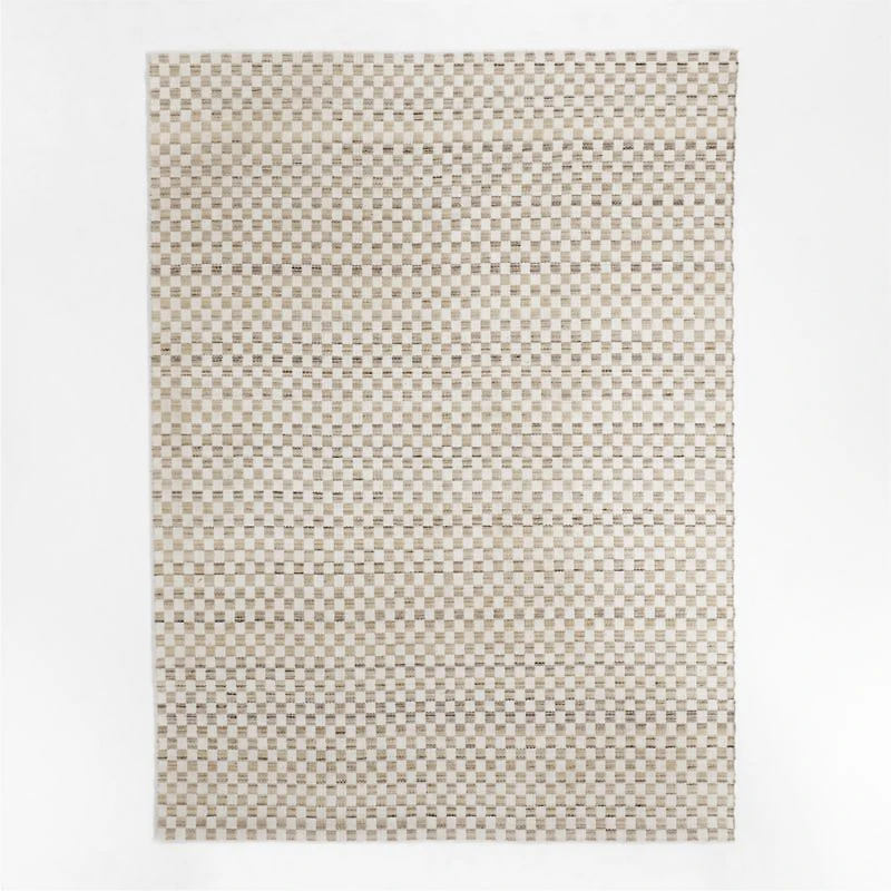 Toulouse Performance Checkered Warm Tan Area Rug 6'x9'