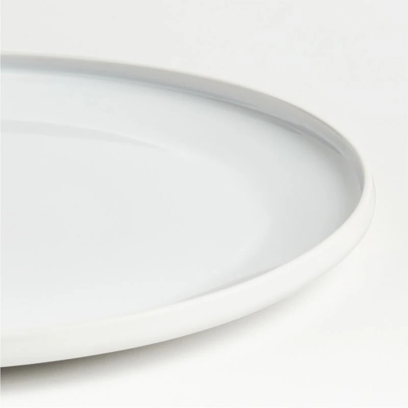 Tour White Porcelain Dinner Plates, Set of 8