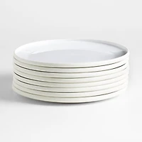 Tour White Porcelain Dinner Plates, Set of 8