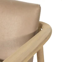 Trabel Wood Frame Leather Chair