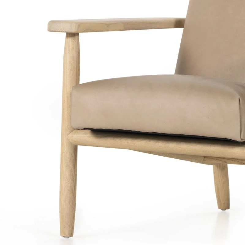 Trabel Wood Frame Leather Chair
