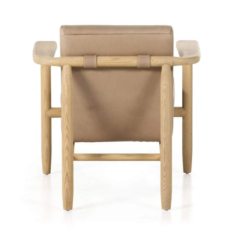 Trabel Wood Frame Leather Chair