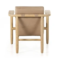 Trabel Wood Frame Leather Chair