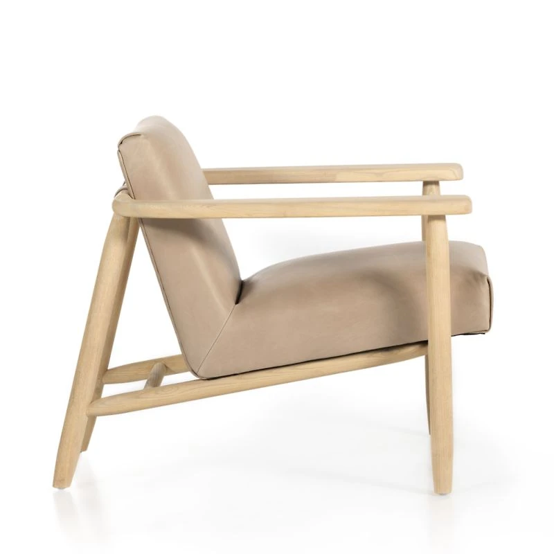 Trabel Wood Frame Leather Chair