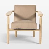 Trabel Wood Frame Leather Chair