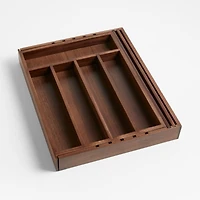 Walnut Expandable Flatware Tray