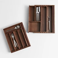 Walnut Expandable Flatware Tray