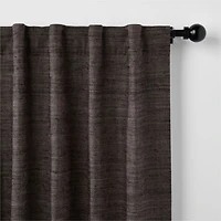 Trevino Deep Brown Cotton Silk Blend Window Curtain Panel 52"x84"