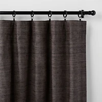 Trevino Deep Brown Cotton Silk Blend Window Curtain Panel 52"x84"
