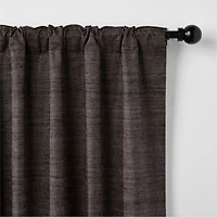 Trevino Deep Brown Cotton Silk Blend Window Curtain Panel 52"x84"