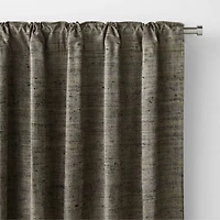 Trevino Burnt Green Cotton Silk Blend Window Curtain Panel 52"x120"