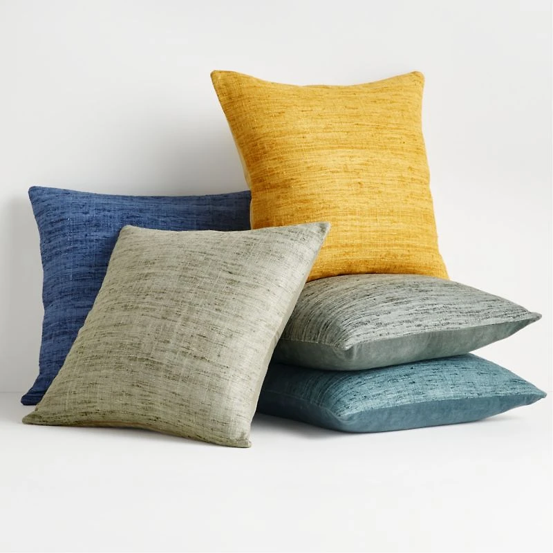 Light Grey 20"x20" Cotton Sari Silk Throw Pillow Cover