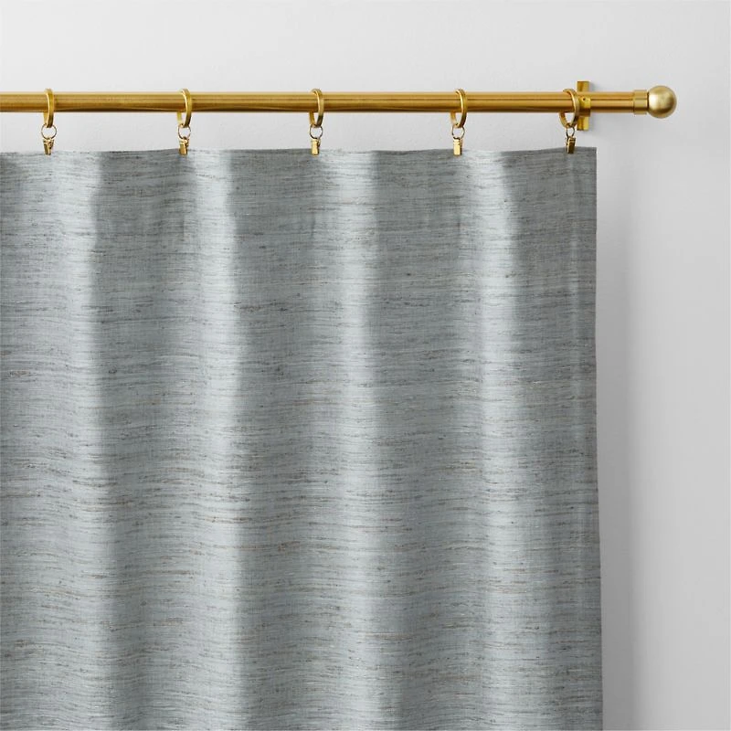 Trevino Mist Blue Cotton Silk Blend Window Curtain Panel 52"x84"