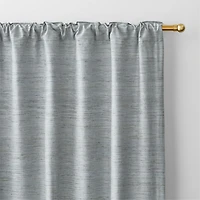 Trevino Mist Blue Cotton Silk Blend Window Curtain Panel 52"x84"