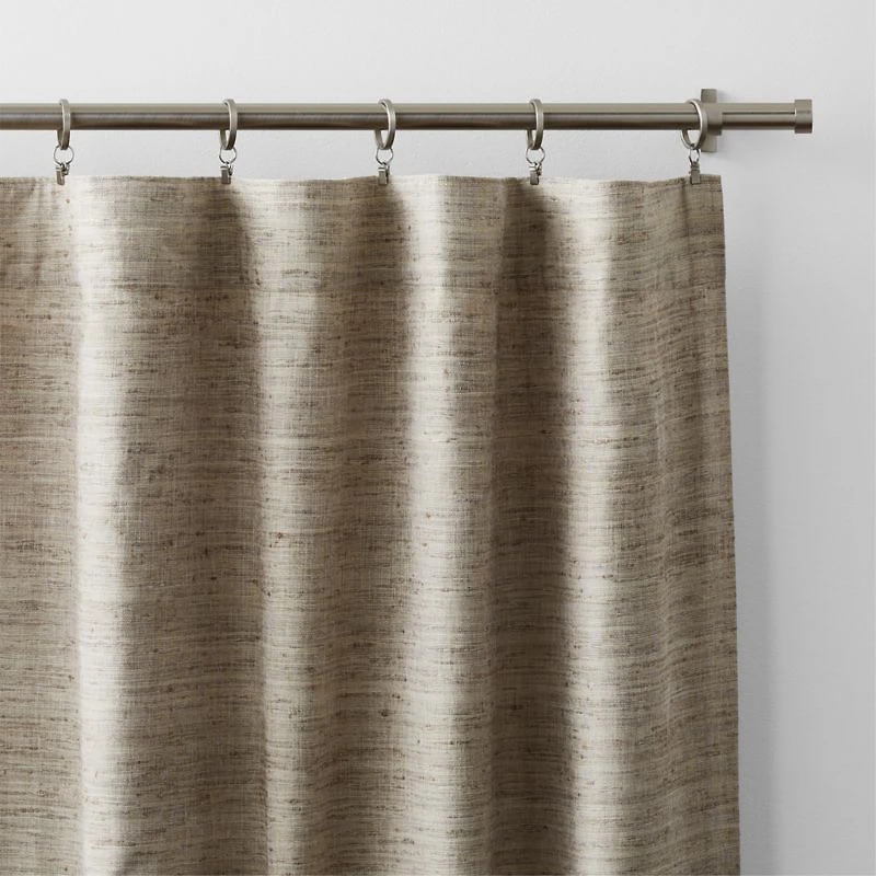 Trevino Warm Beige Cotton Silk Blend Window Curtain Panel 52"x84"