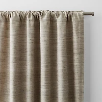Trevino Warm Beige Cotton Silk Blend Window Curtain Panel 52"x84"
