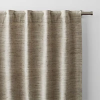 Trevino Warm Beige Cotton Silk Blend Window Curtain Panel 52"x84"